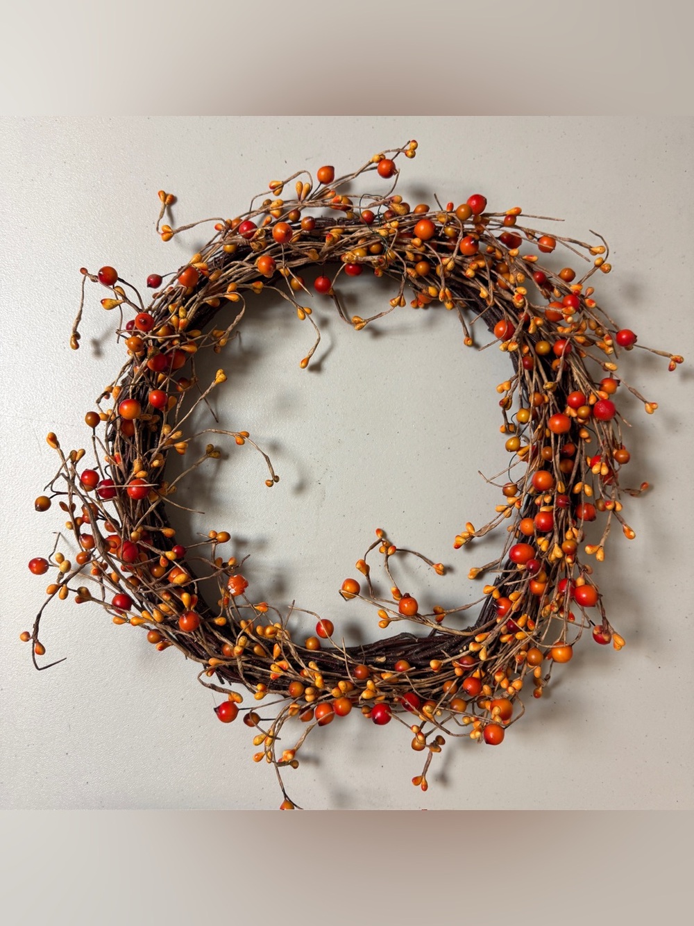 Fall Wreath Autumn Berry & Pip Ring Front Door Decor Home Wall Hanging Porch Art